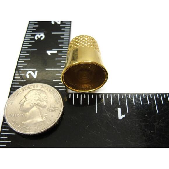 Pike's Peak Colorado Metal Thimble Vintage Gold Tone - Picture 6 of 8